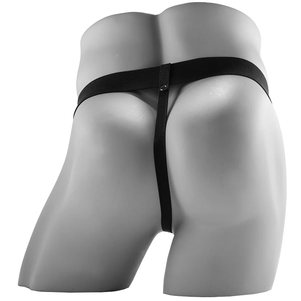 11 Inch Hollow Vibrating Strap-On with Balls in Vanilla - Image 5
