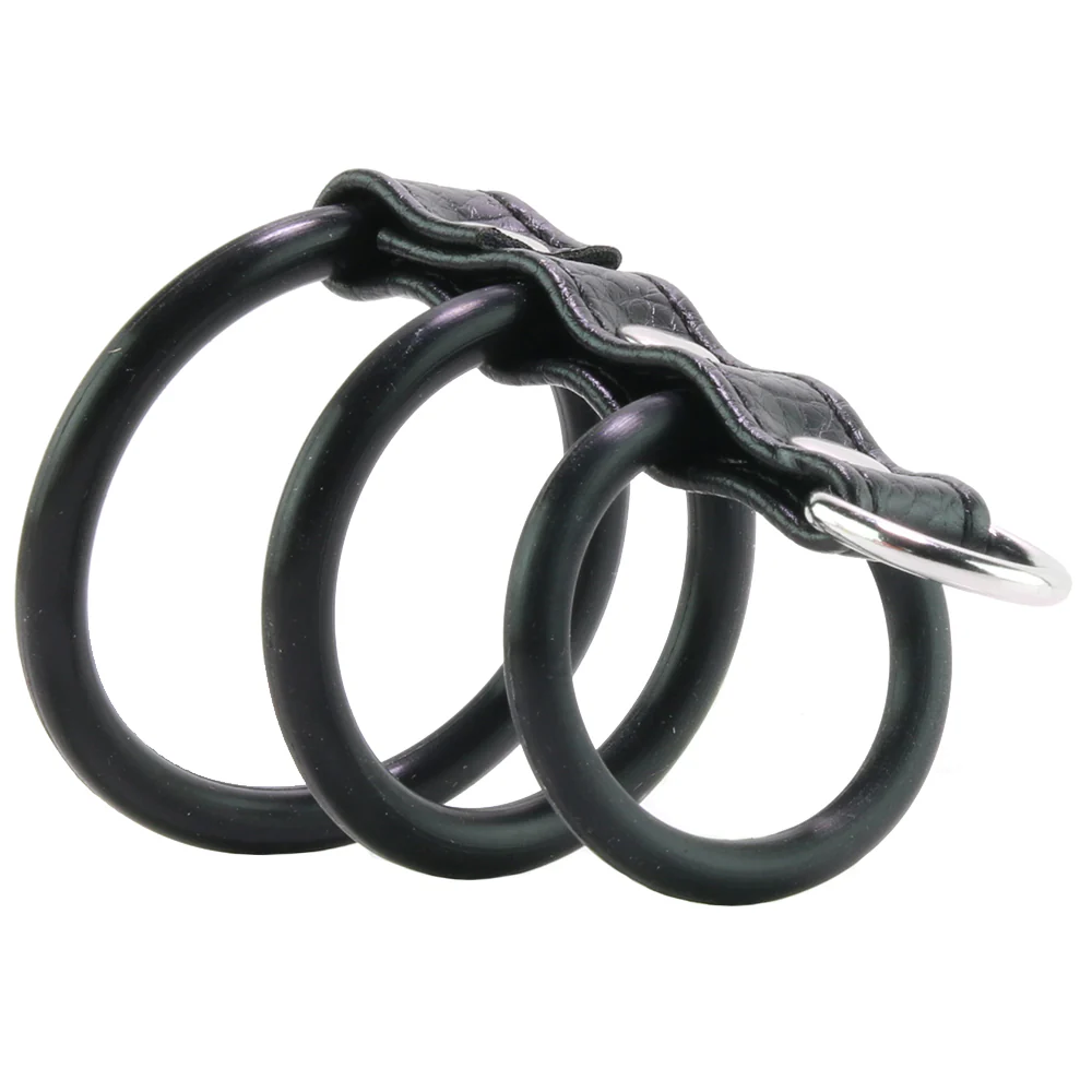 Blue Line 3 Ring Silicone Gates of Hell with Leash Lead