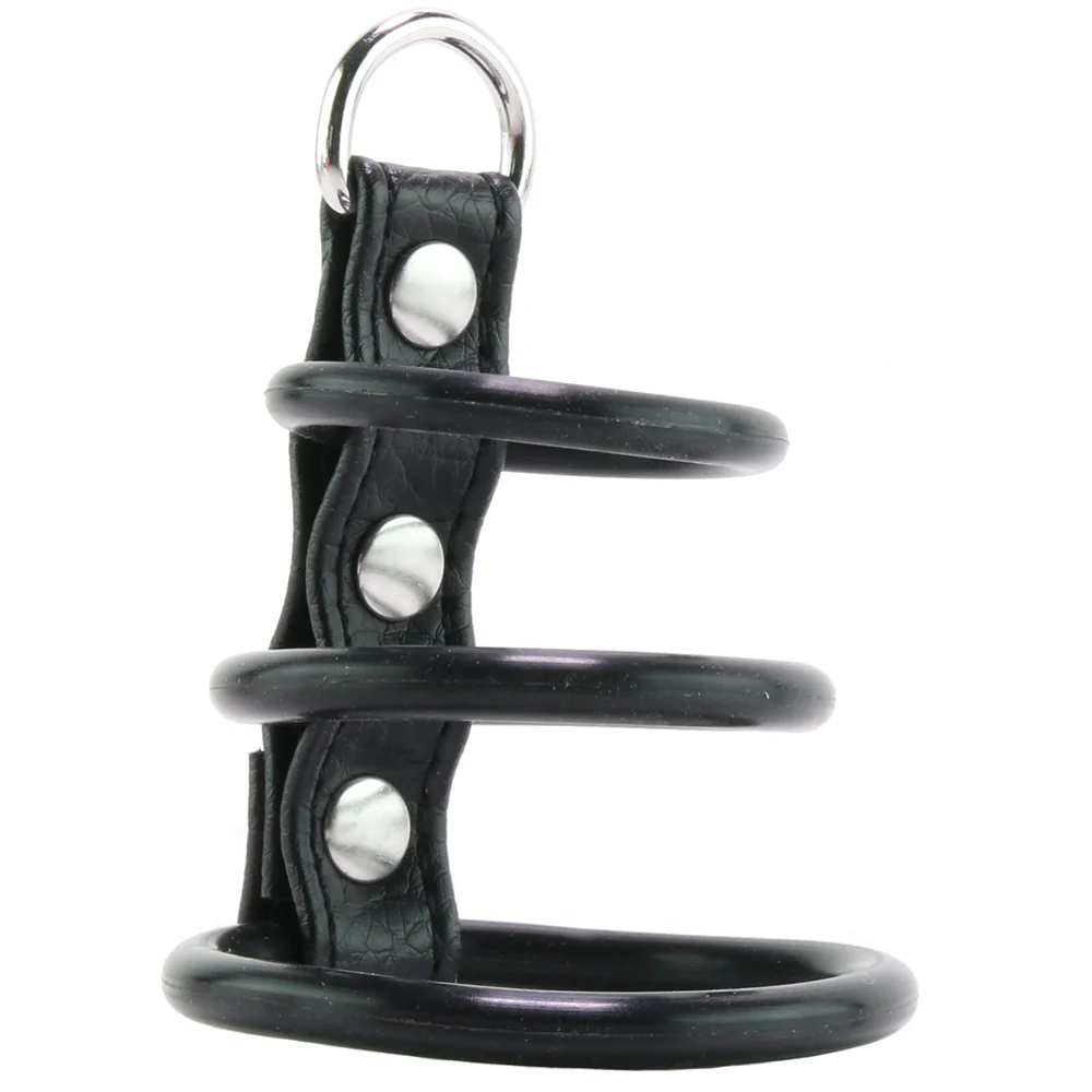 Blue Line 3 Ring Silicone Gates of Hell with Leash Lead - Image 4
