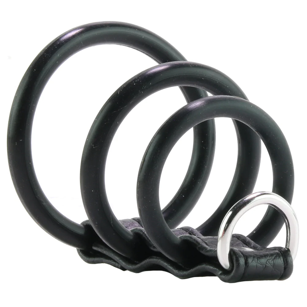 Blue Line 3 Ring Silicone Gates of Hell with Leash Lead - Image 5