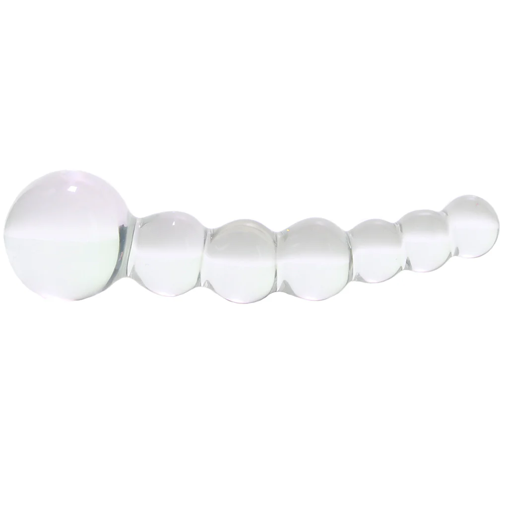 5 Inch Curved Glass Beaded Dildo - Image 3
