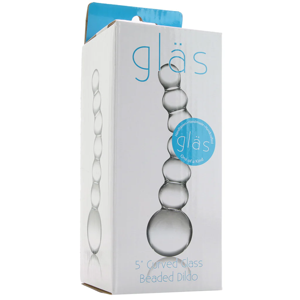 5 Inch Curved Glass Beaded Dildo - Image 6