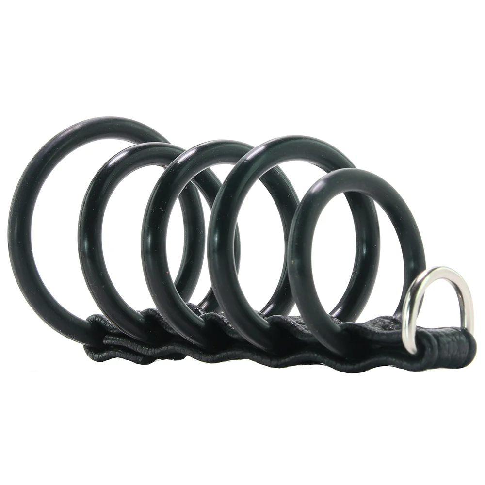 Blue Line 5 Ring Rubber Gates of Hell Cock Cage with Lead - Image 2