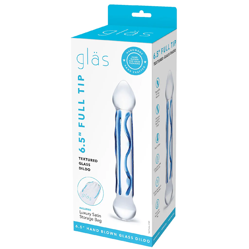 gläs 6.5 Inch Full Tip Textured Glass Dildo - Image 6