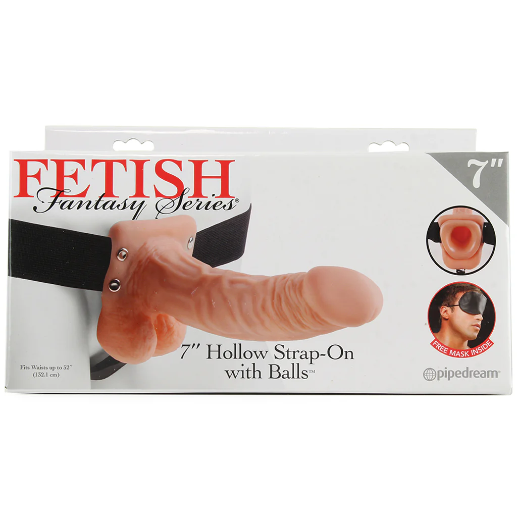 Fetish Fantasy 7 Inch Hollow Strap-On with Balls in Flesh - Image 6