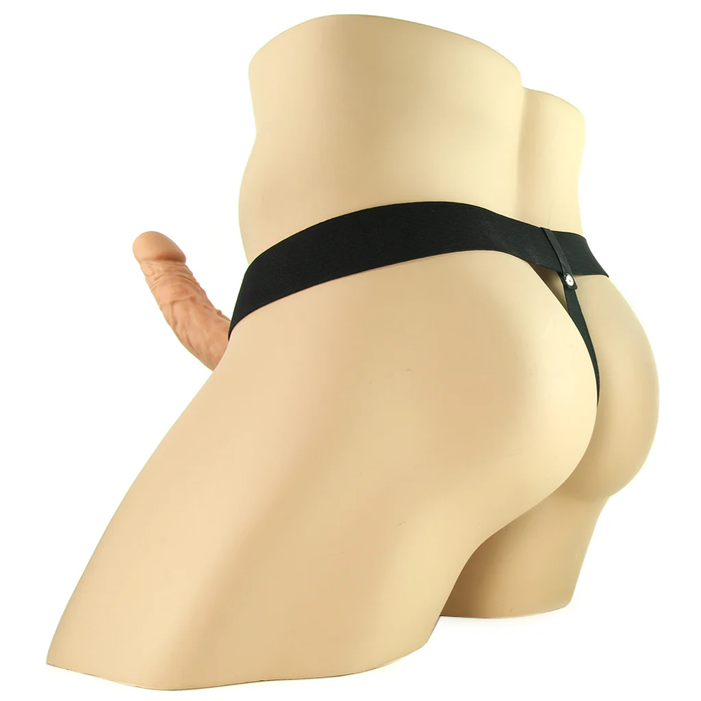 Fetish Fantasy 9 Inch Hollow Strap-On with Balls in Flesh - Image 4