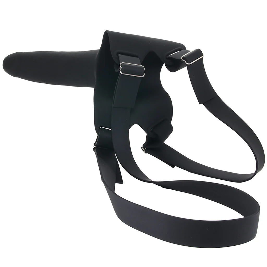 Accommodator Silicone Chin Strap Dildo in Black - Image 5