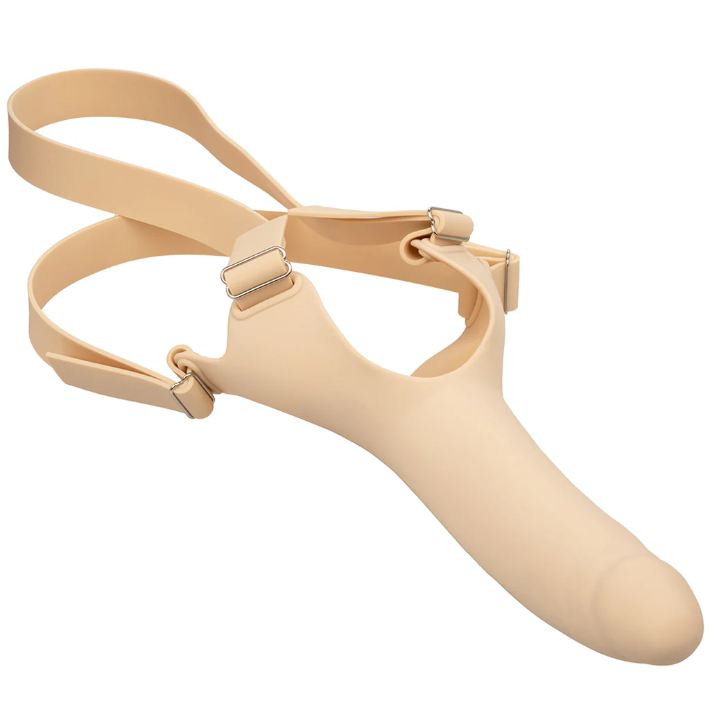 Accommodator Silicone Chin Strap Dildo in Ivory - Image 2