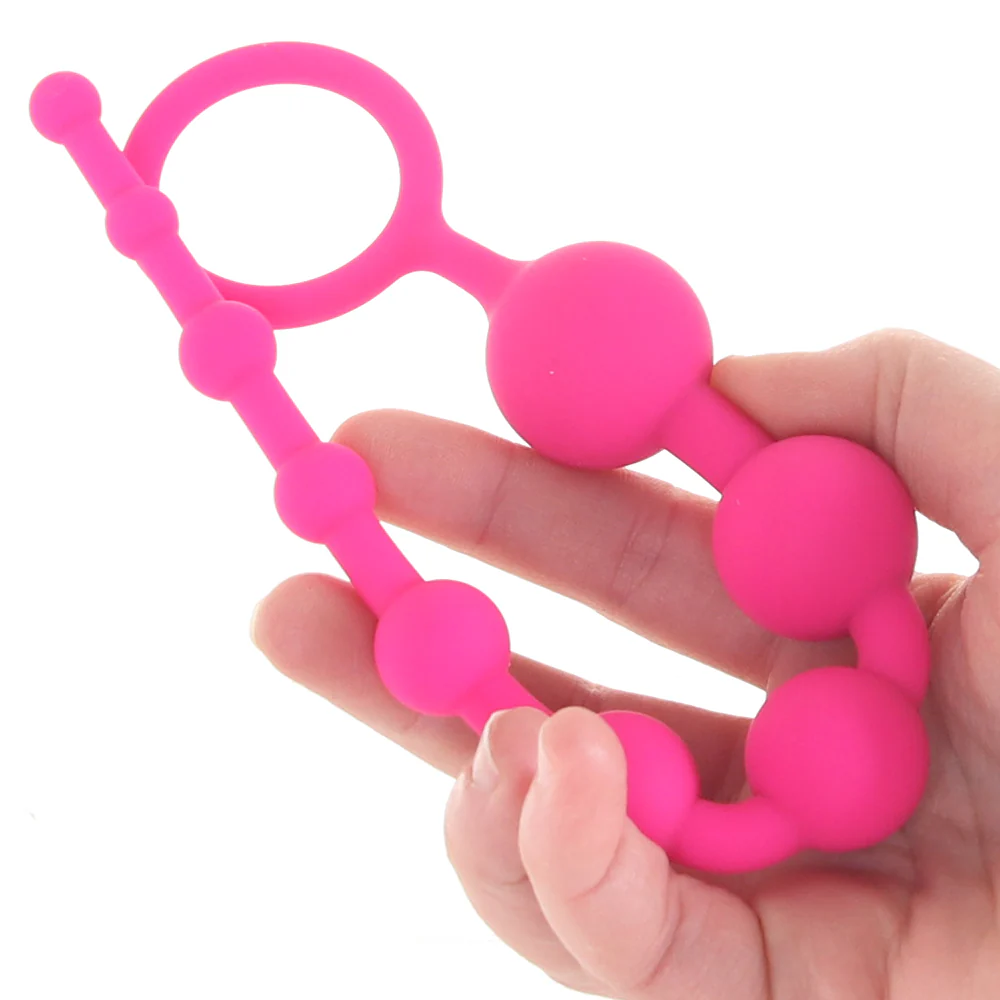 All About Anal Seamless Anal Beads in Pink - Image 4