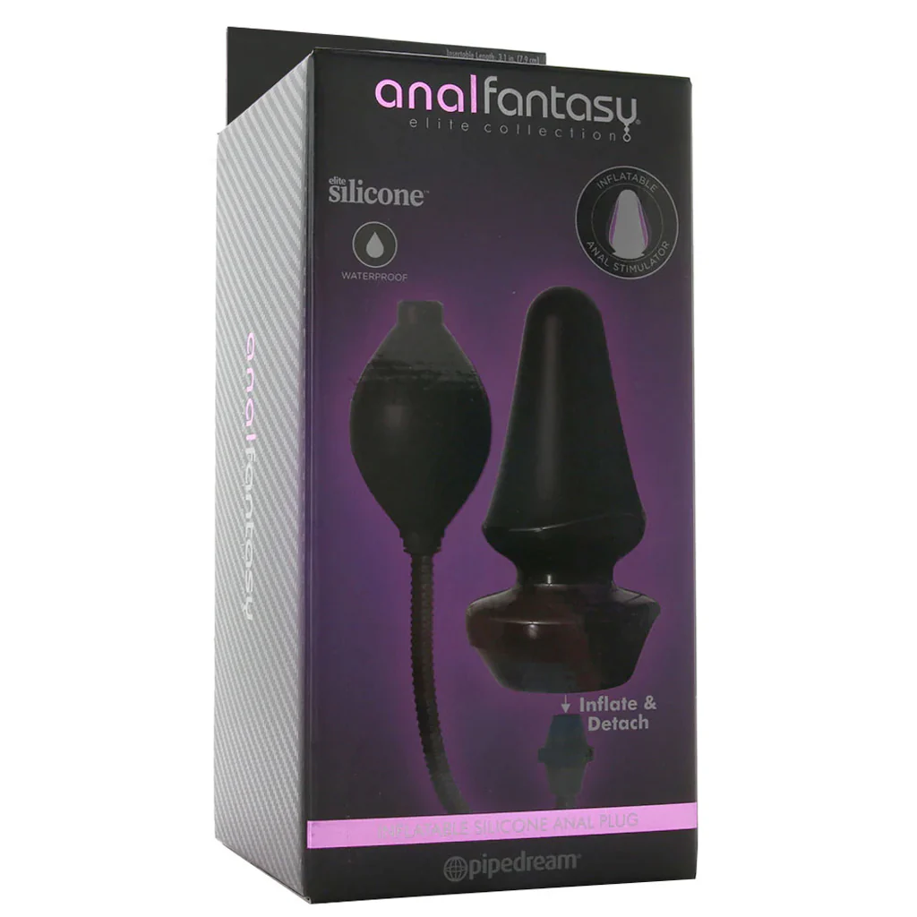 Anal Fantasy Inflatable Silicone Anal Plug in Black - Image 5
