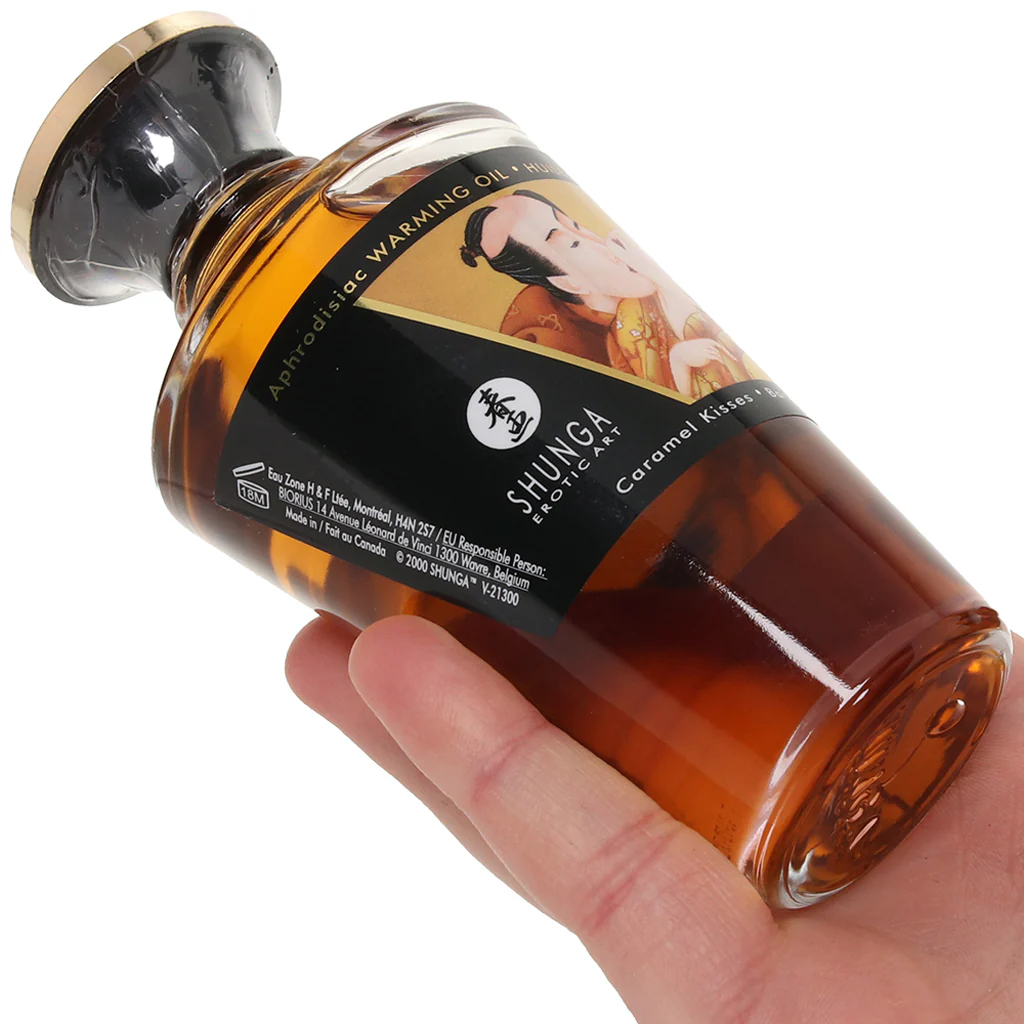 Aphrodisiac Warming Oil 3.5oz/100ml in Caramel Kisses - Image 4