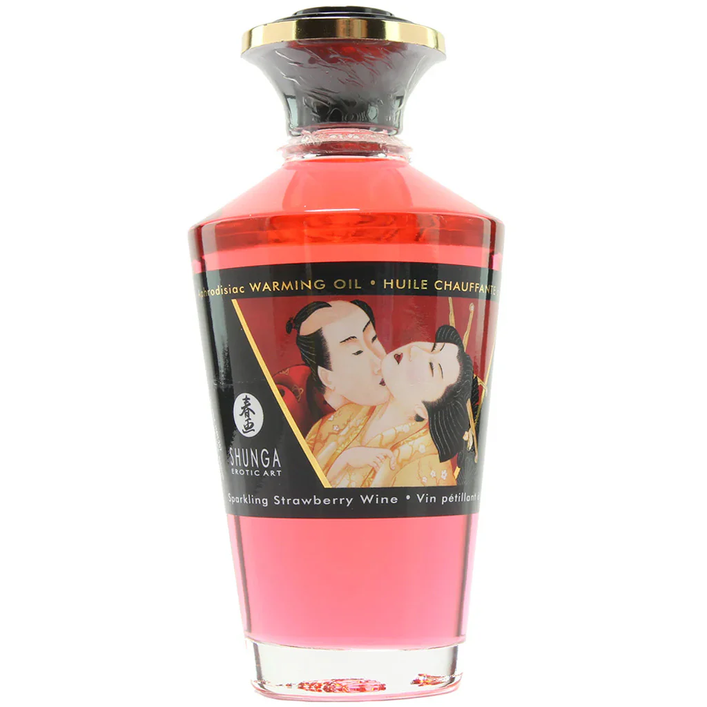 Aphrodisiac Warming Oil 3.5oz/100ml in Sparkling Strawberry - Image 2