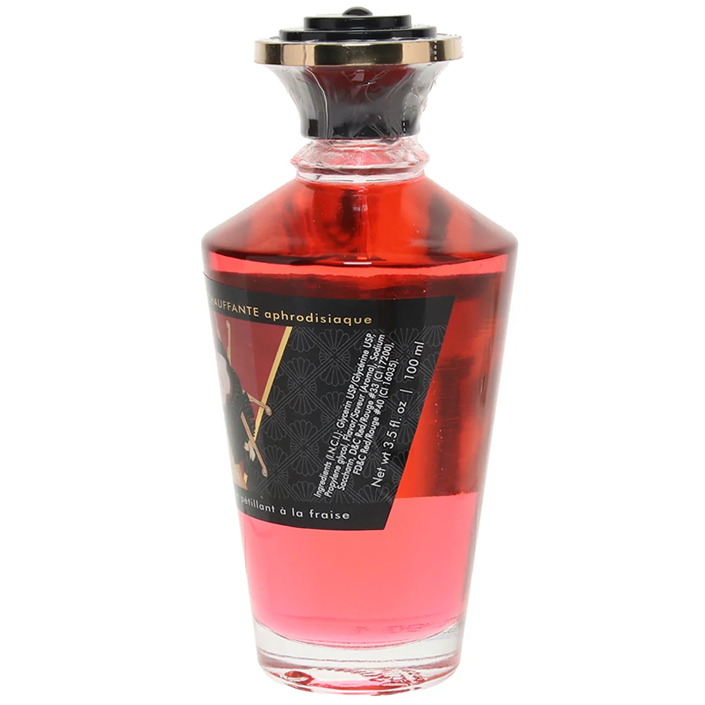 Aphrodisiac Warming Oil 3.5oz/100ml in Sparkling Strawberry - Image 3