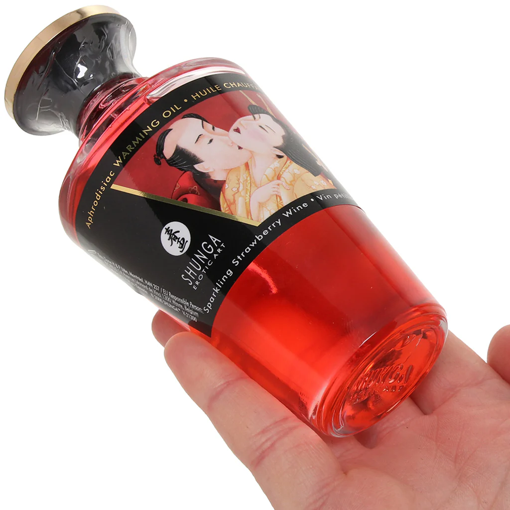 Aphrodisiac Warming Oil 3.5oz/100ml in Sparkling Strawberry - Image 4