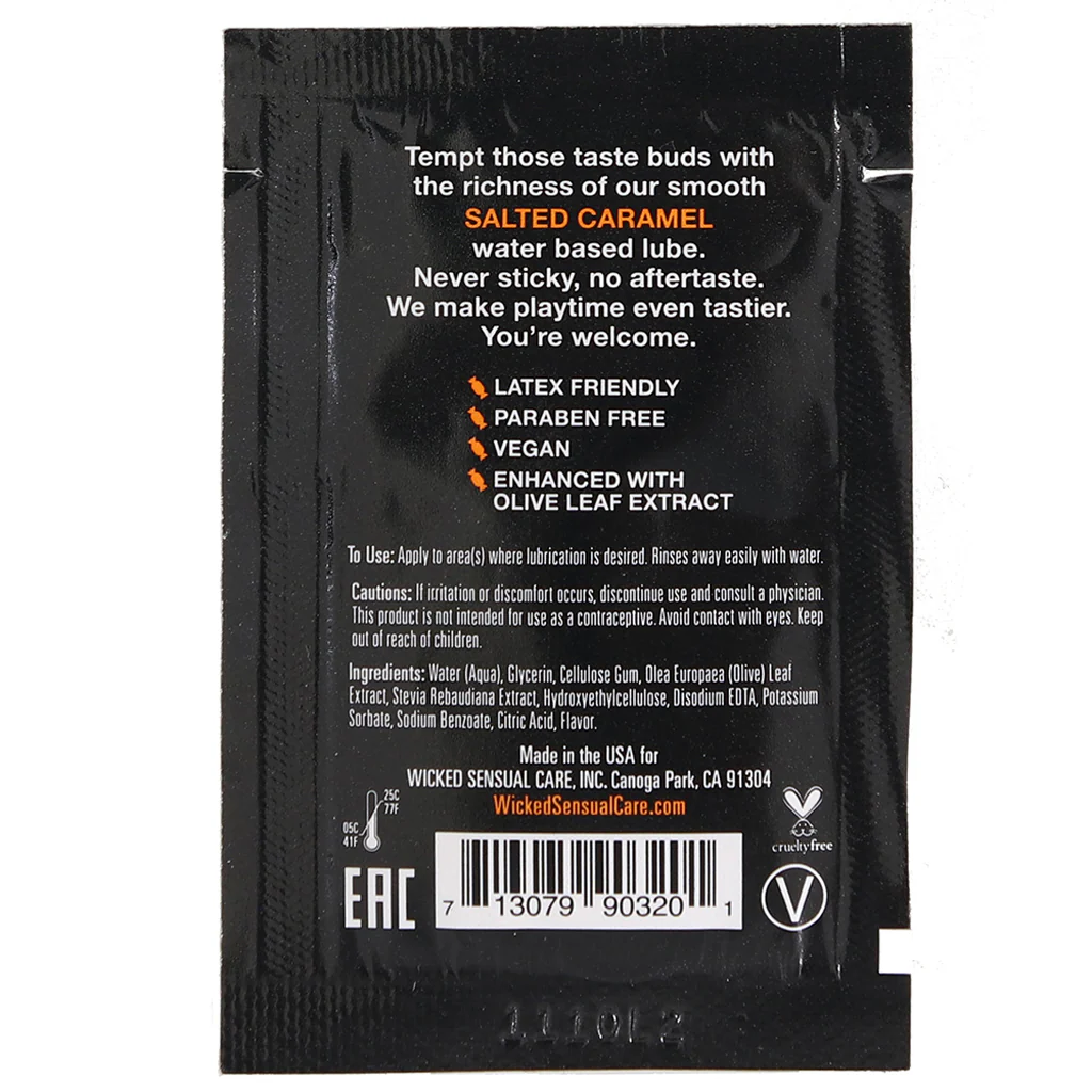 Aqua Flavored Lube .10oz/3ml in Salted Caramel - Image 6