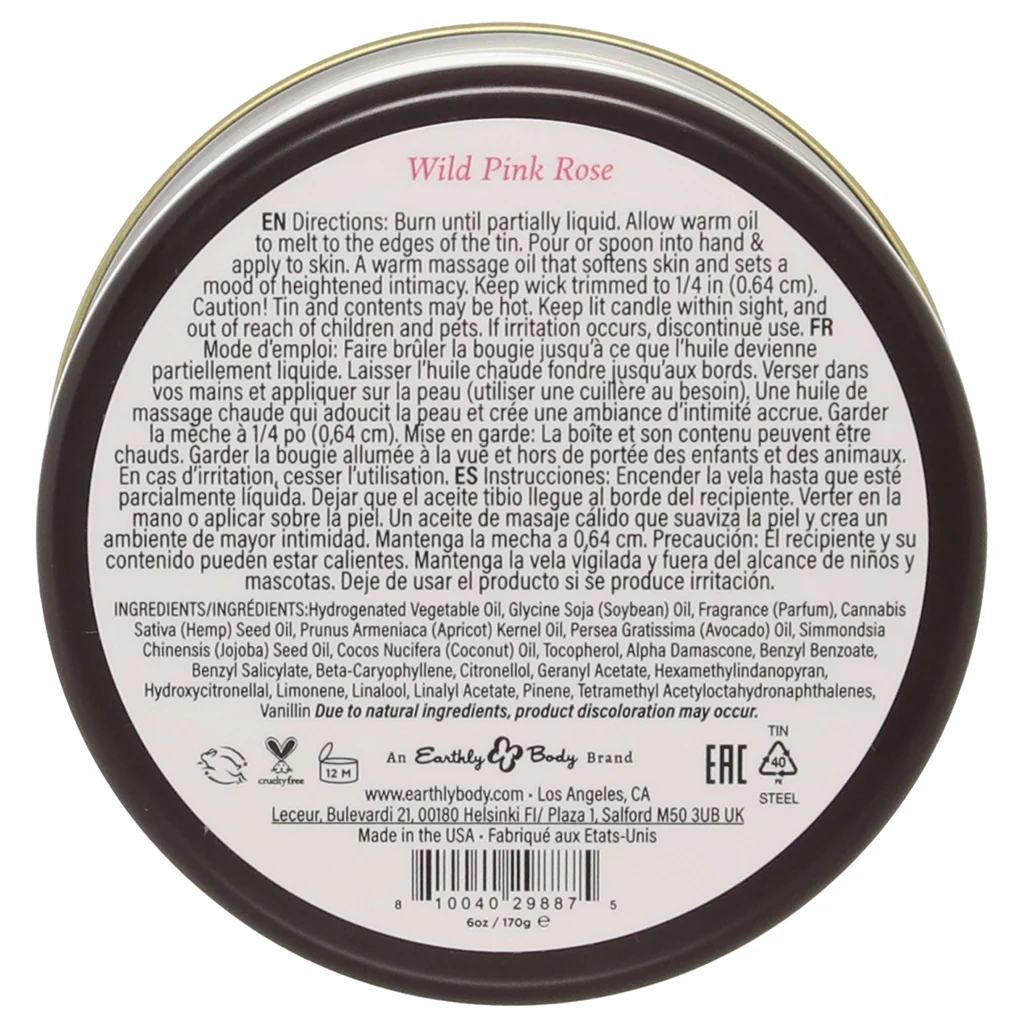 At Night Massage Candle 6oz/170g in Wild Pink Rose - Image 6