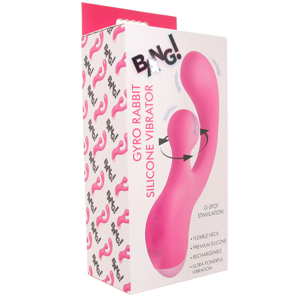 Bang! Gyro Silicone Rabbit Vibe in Pink - Image 9