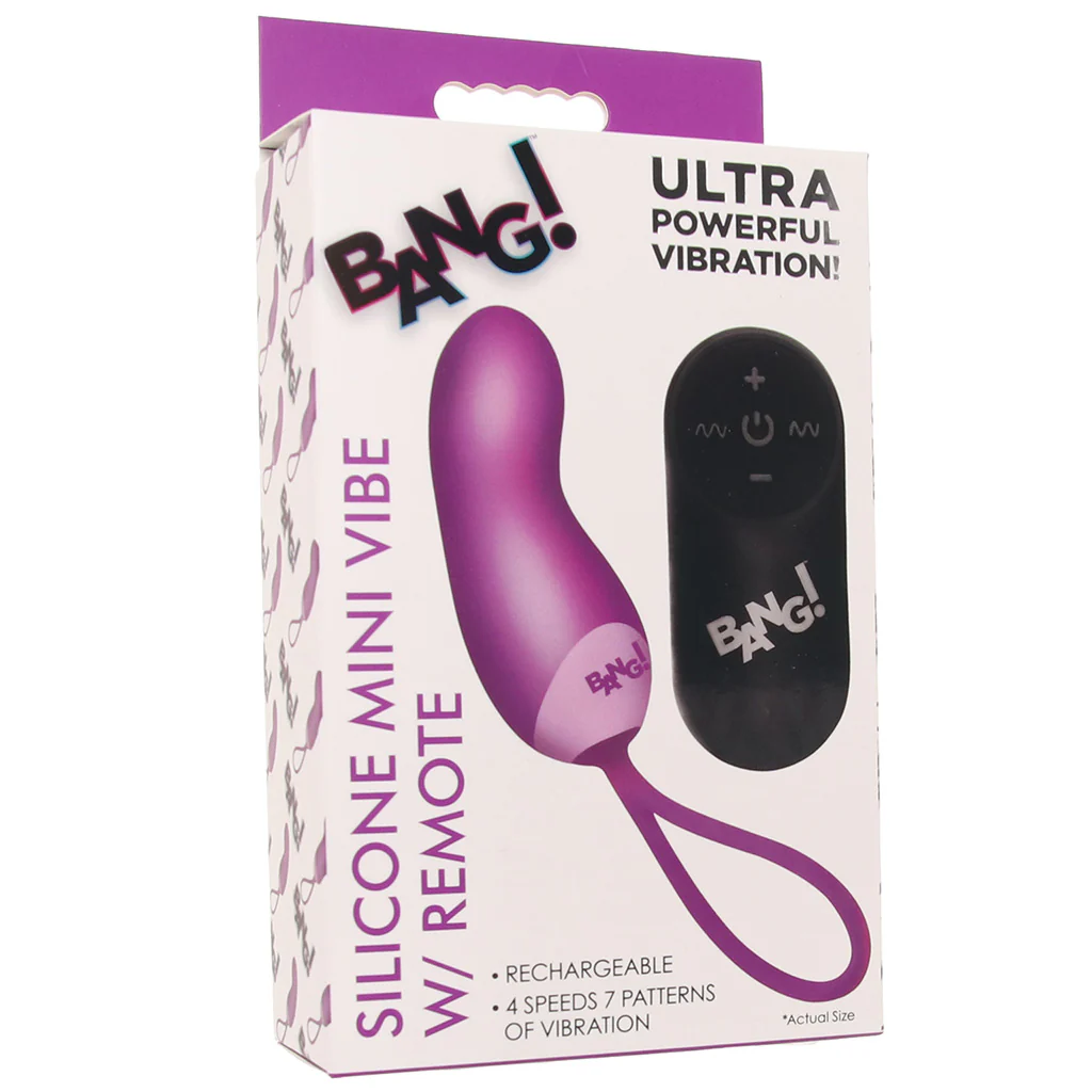 Bang! Silicone Mini Vibe with Remote in Purple - Image 8