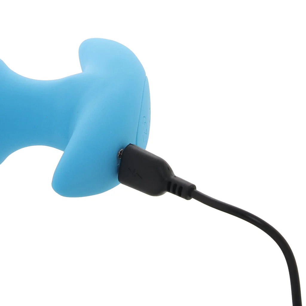 Bang! Thrusting & Vibrating Silicone Butt Plug in Blue - Image 7