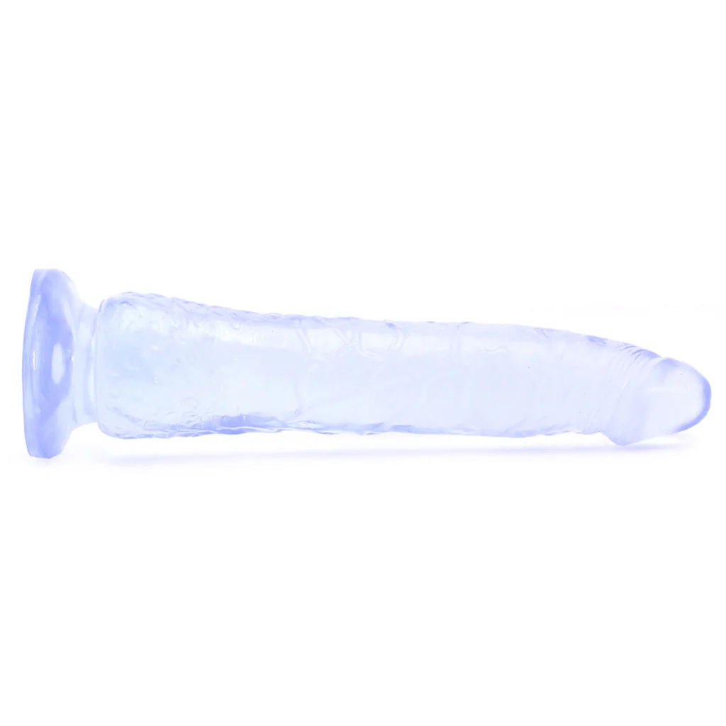 Basix Slim 7 Inch Dildo in Clear - Image 3