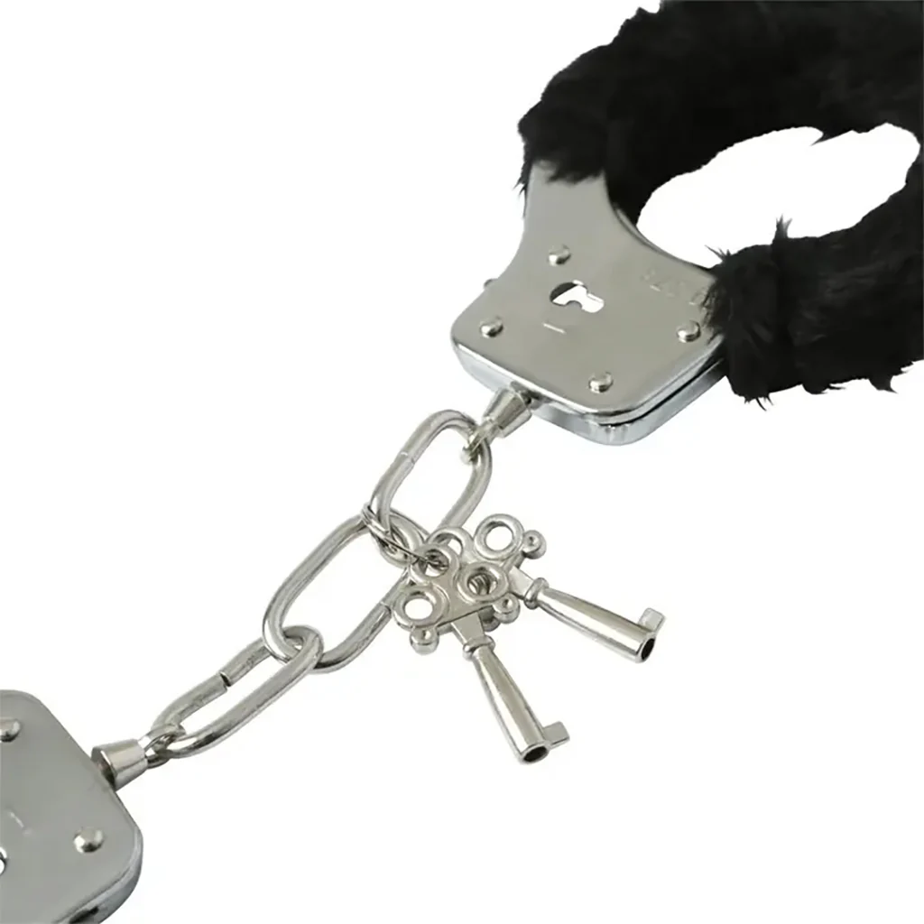 Black Furry Hand Cuffs - Image 5