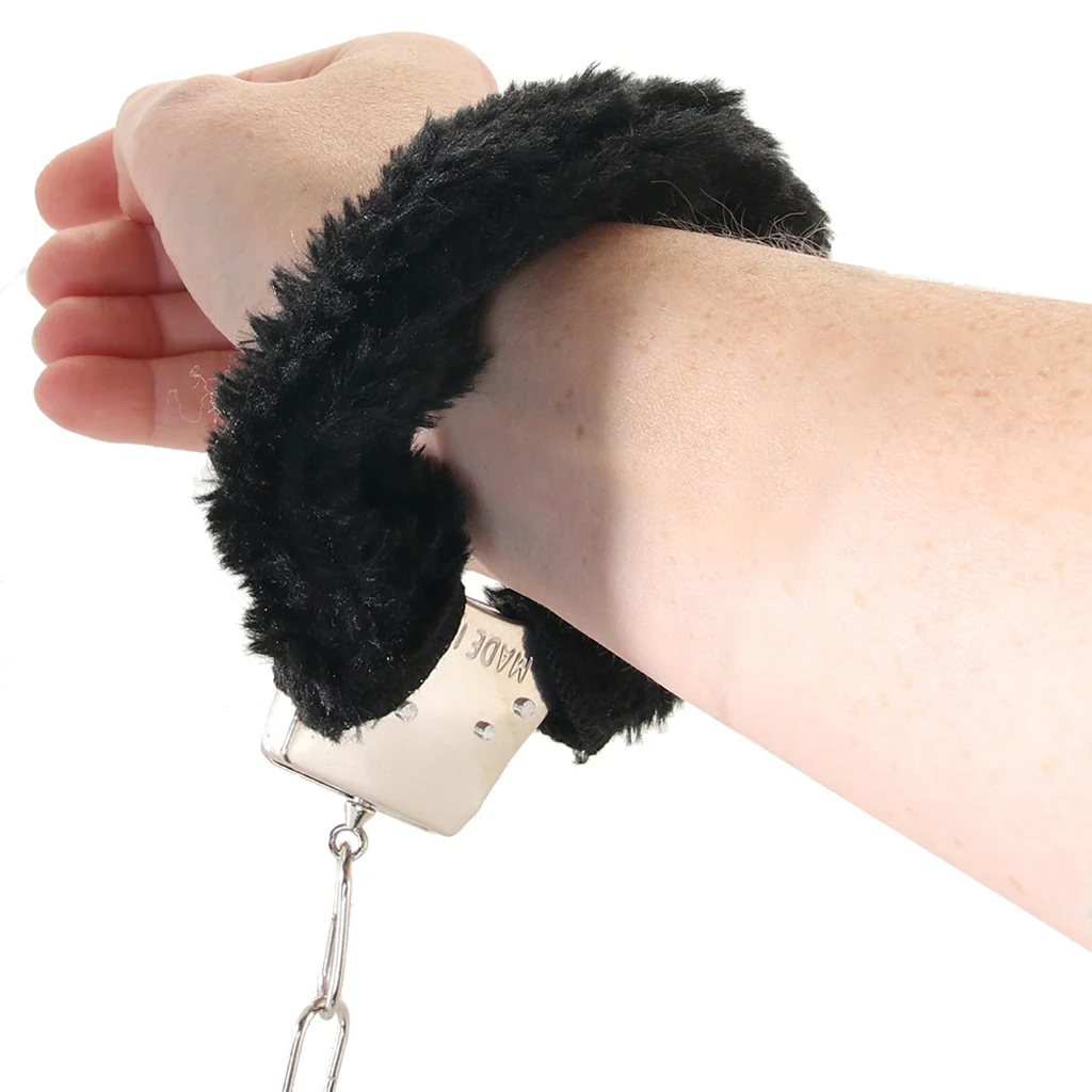 Black Furry Hand Cuffs - Image 6