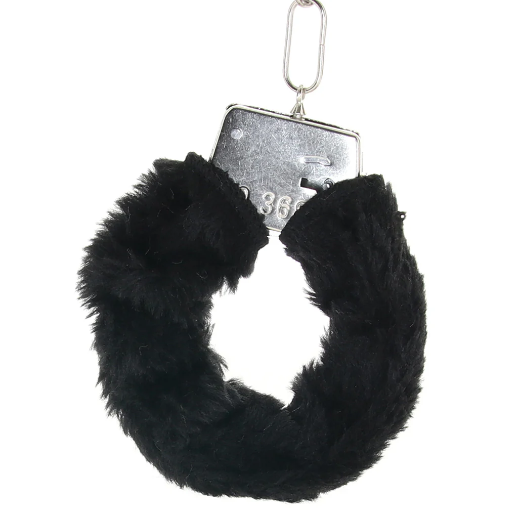 Black Furry Hand Cuffs - Image 9