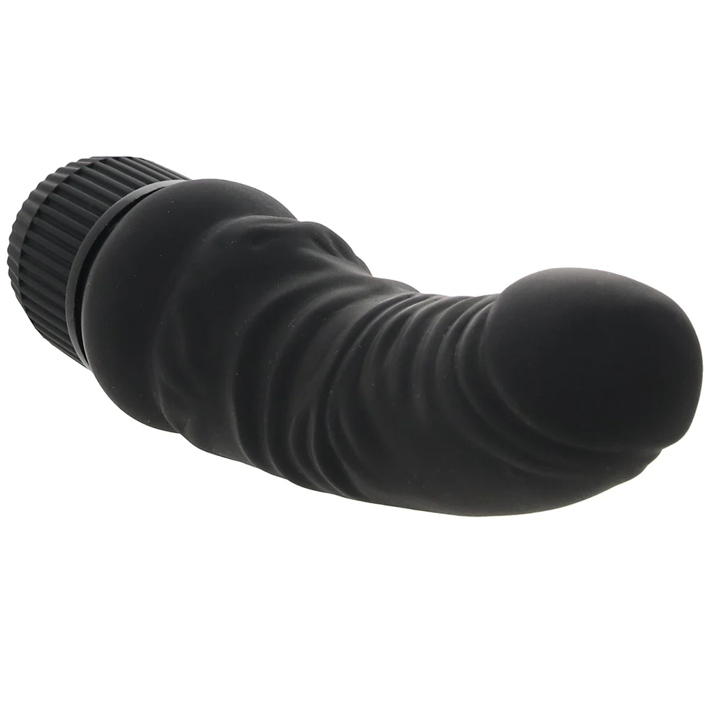 Black Velvet Veined Vibrating Dildo - Image 2