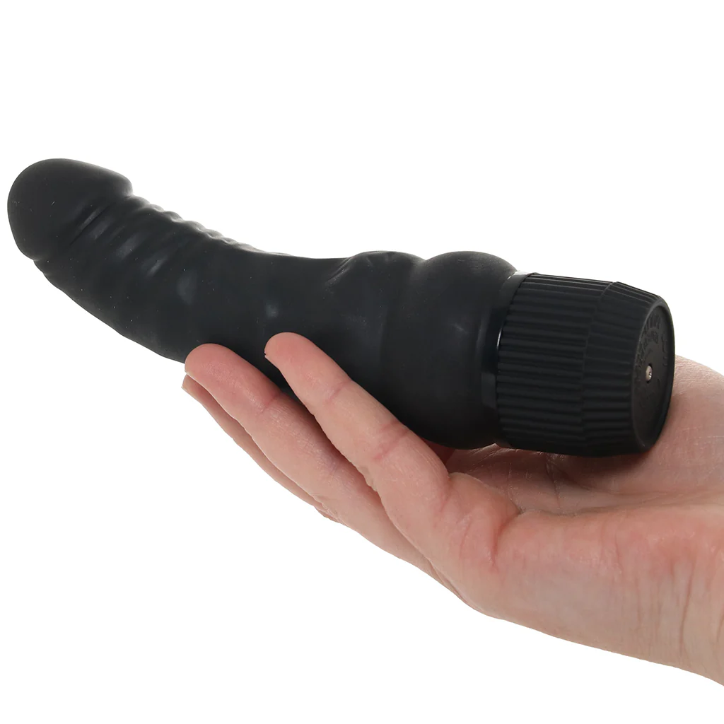 Black Velvet Veined Vibrating Dildo - Image 4