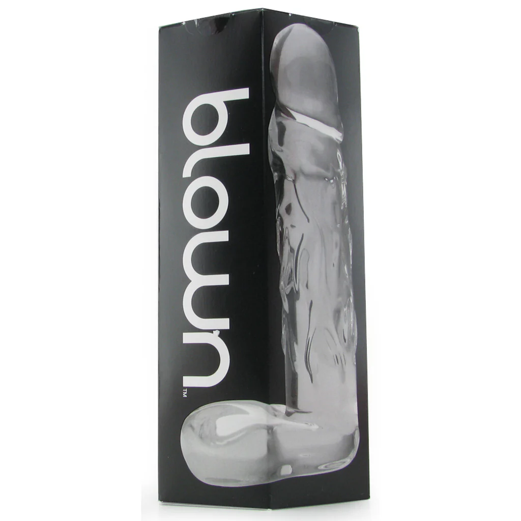 Blown Large Realistic Glass Dildo in Clear - Image 6
