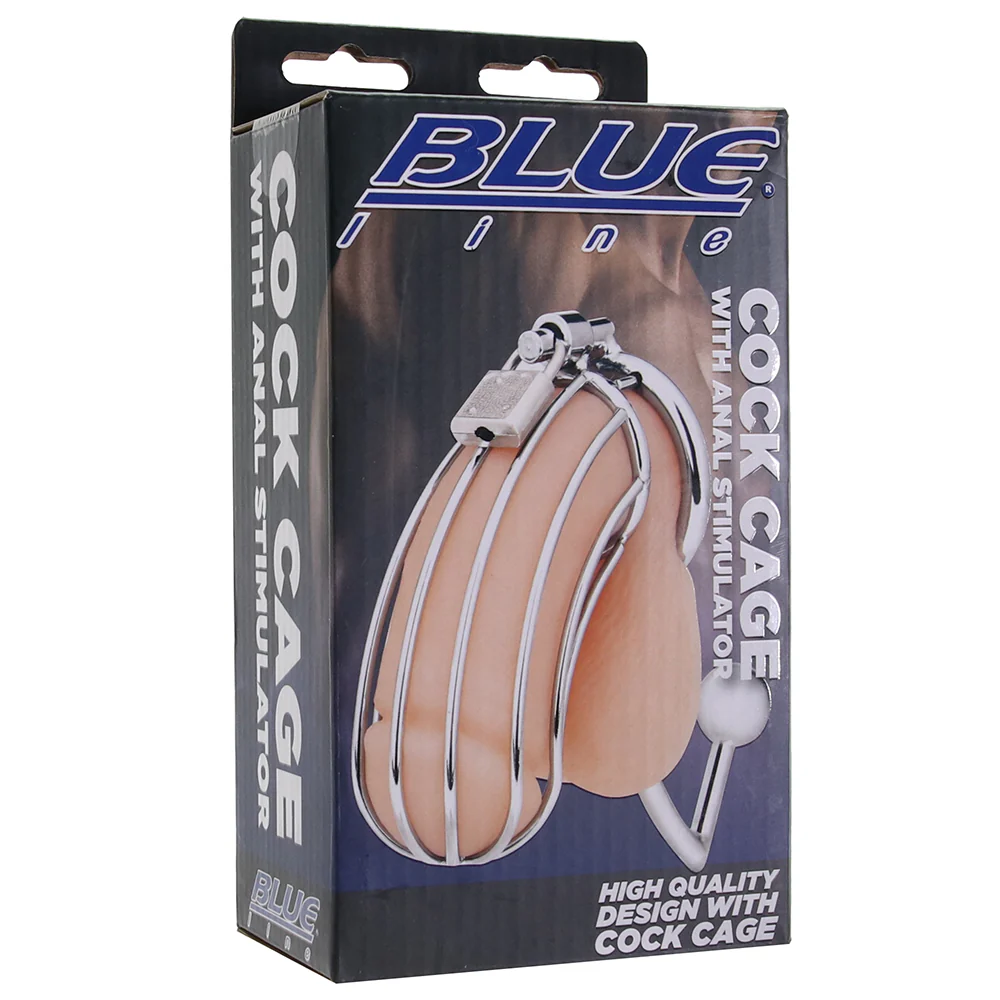 Blue Line Cock Cage with Anal Stimulator - Image 6