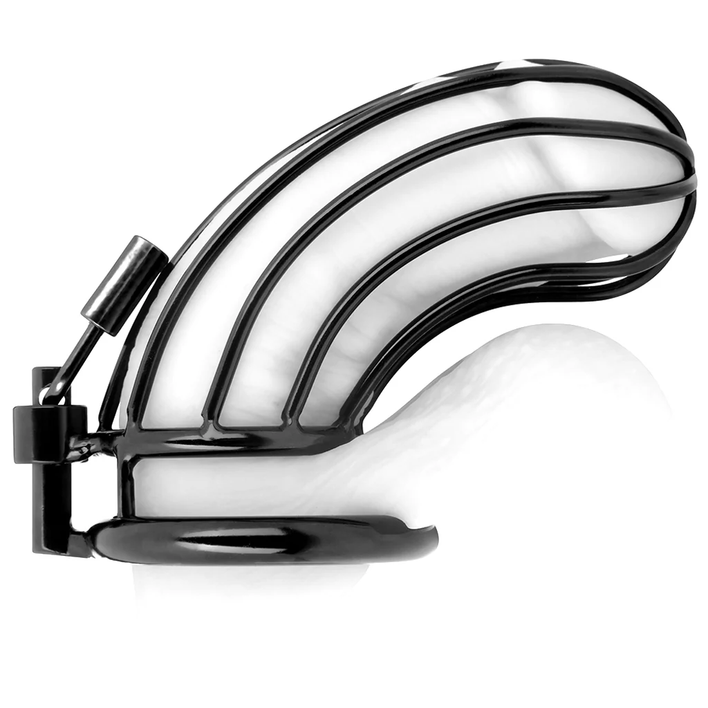 Blue Line Prisoner Cock Cage in Black - Image 2