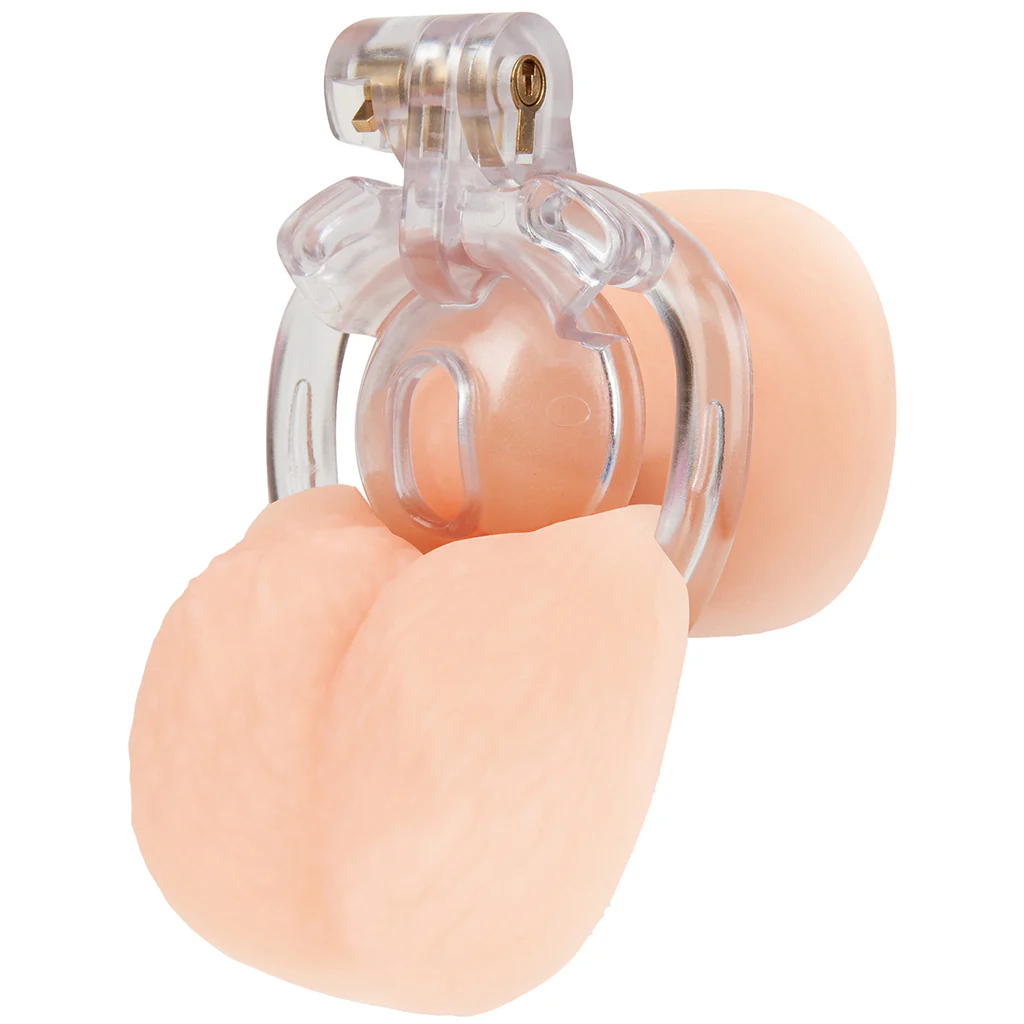 Blueline Acrylic See Thru Mini Cock Micro Chastity Cage - Image 2