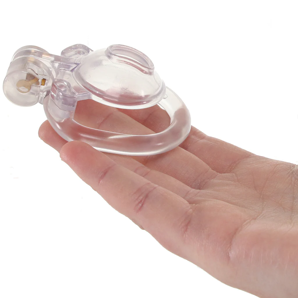 Blueline Acrylic See Thru Mini Cock Micro Chastity Cage - Image 4