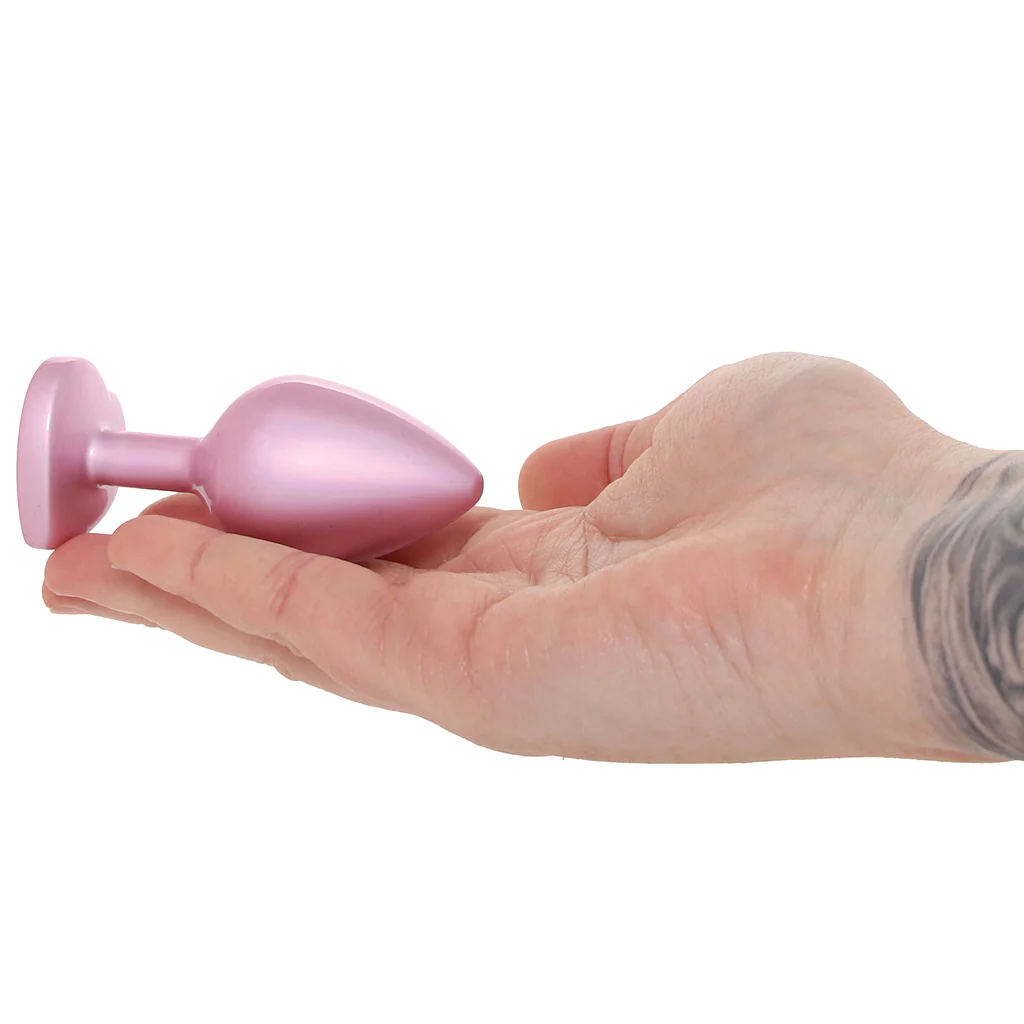 Booty Bling Pink Metal Jewelled Butt Plug in Medium - Image 4