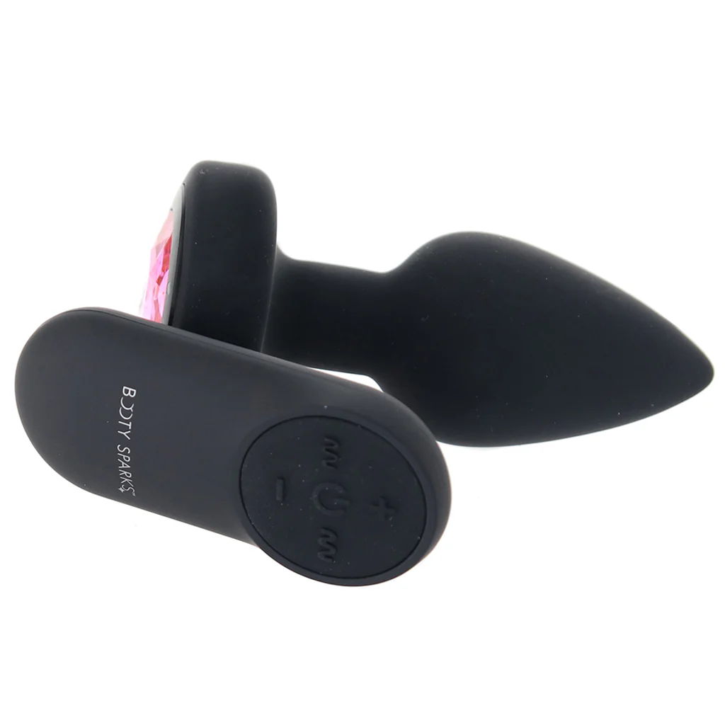 Booty Sparks Pink Gem Vibrating Anal Plug in Small - Image 3