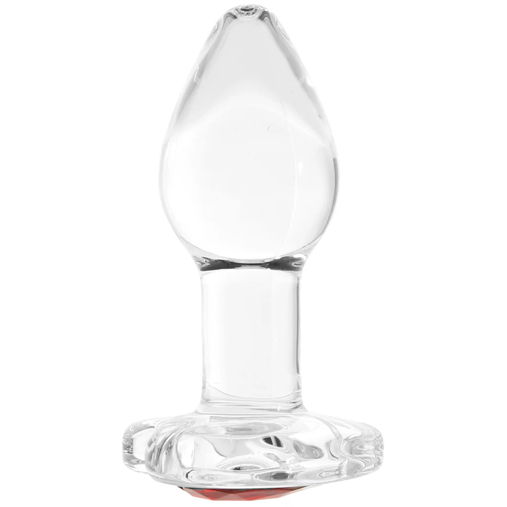 Booty Sparks Red Heart Gem Glass Anal Plug in Small - Image 2