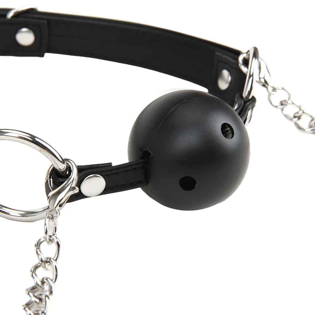 Breathable Ball Gag with Nipple Clamps - Image 4