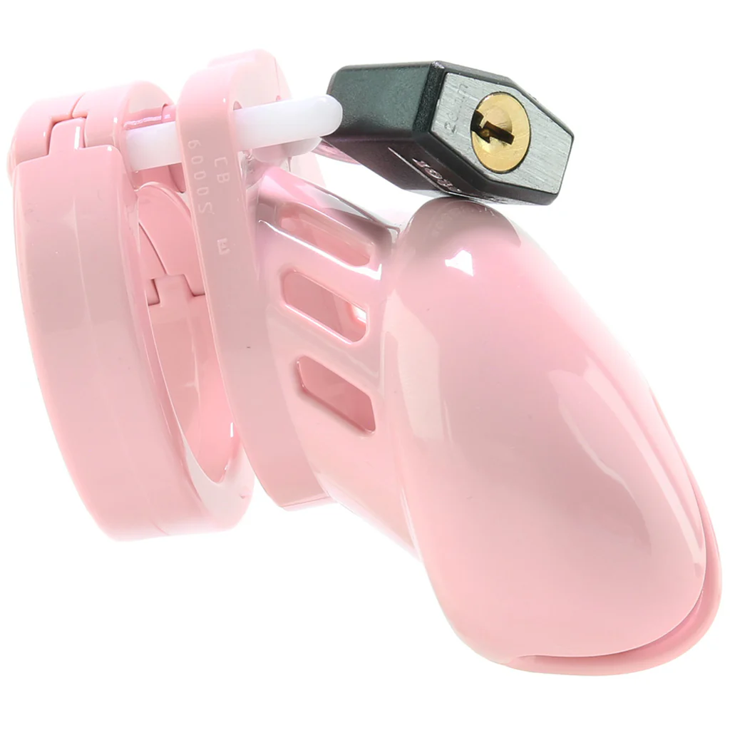 2.5 Inch Locking Male Chastity Device in Pink - Image 2