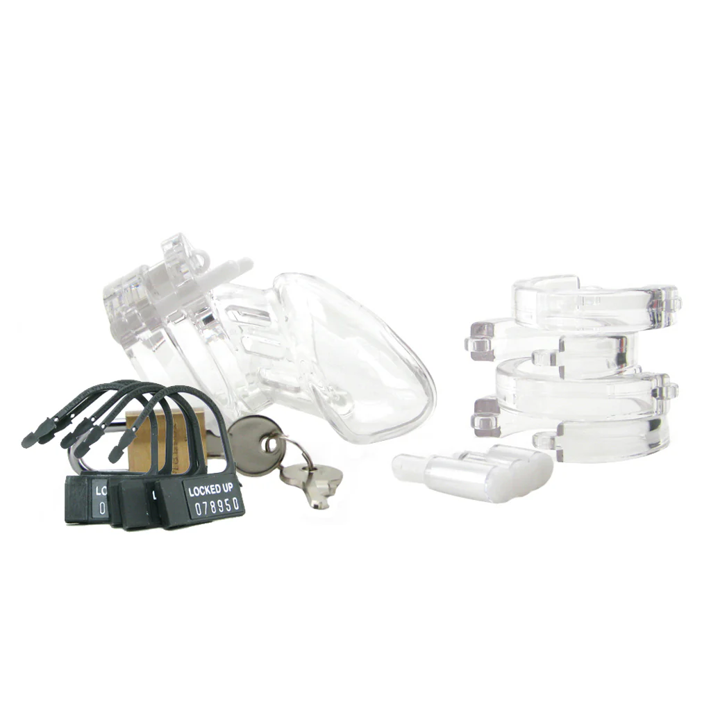 CB-6000S Clear Male Chastity Device in 2.5 Inch - Image 5