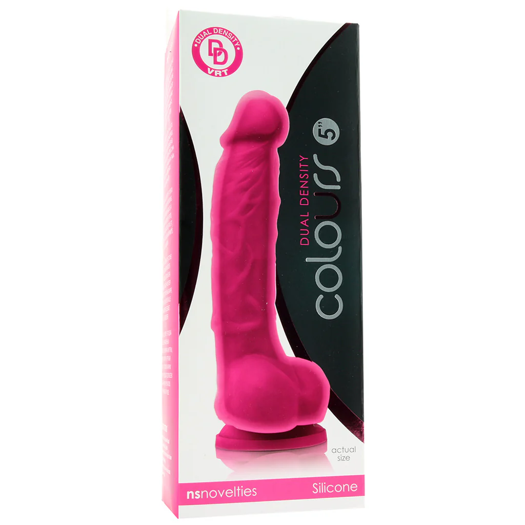 Colours 5 Inch Dual Density Silicone Dildo in Pink - Image 6