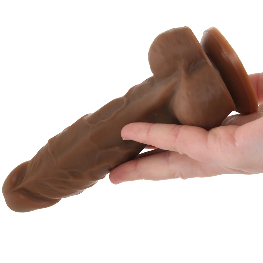 Colours 5 Inch Dual Density Silicone Dildo in Brown - Image 4