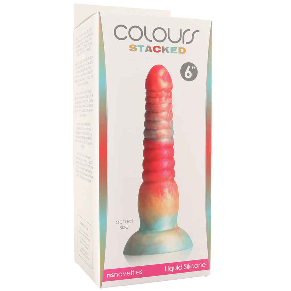 Colours Stacked 6 Inch Dildo in Red/Gold - Image 6