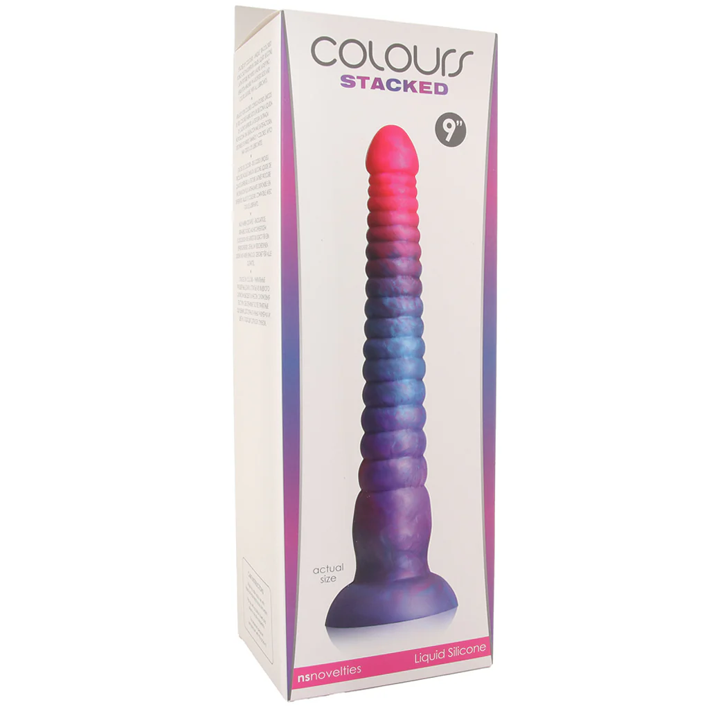 Colours Stacked 9 Inch Dildo in Pink/Blue - Image 6
