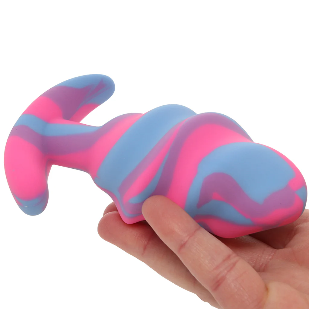 Creature Cocks Unicorn Swirl Silicone Butt Plug in Large - Image 4