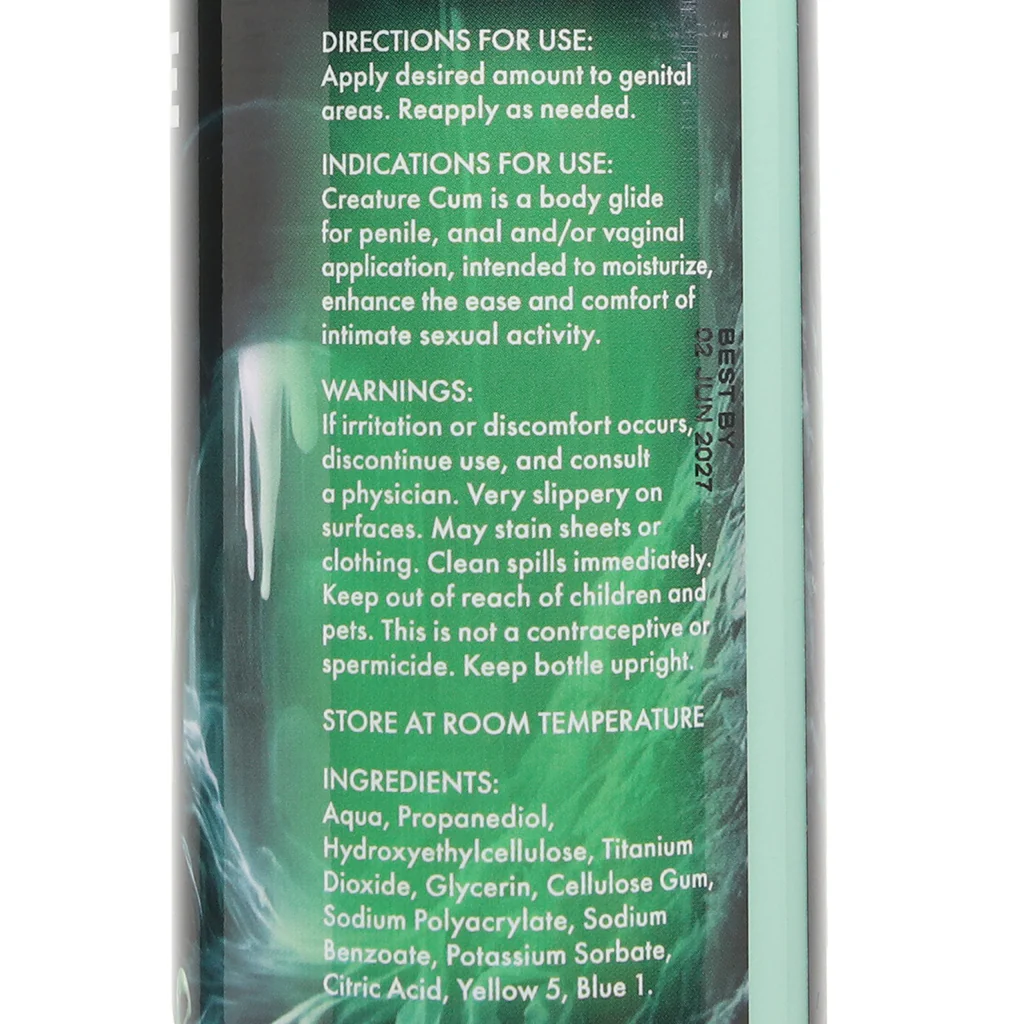 Creature Cum Water-Based Green Lube in 8oz/237ml - Image 7