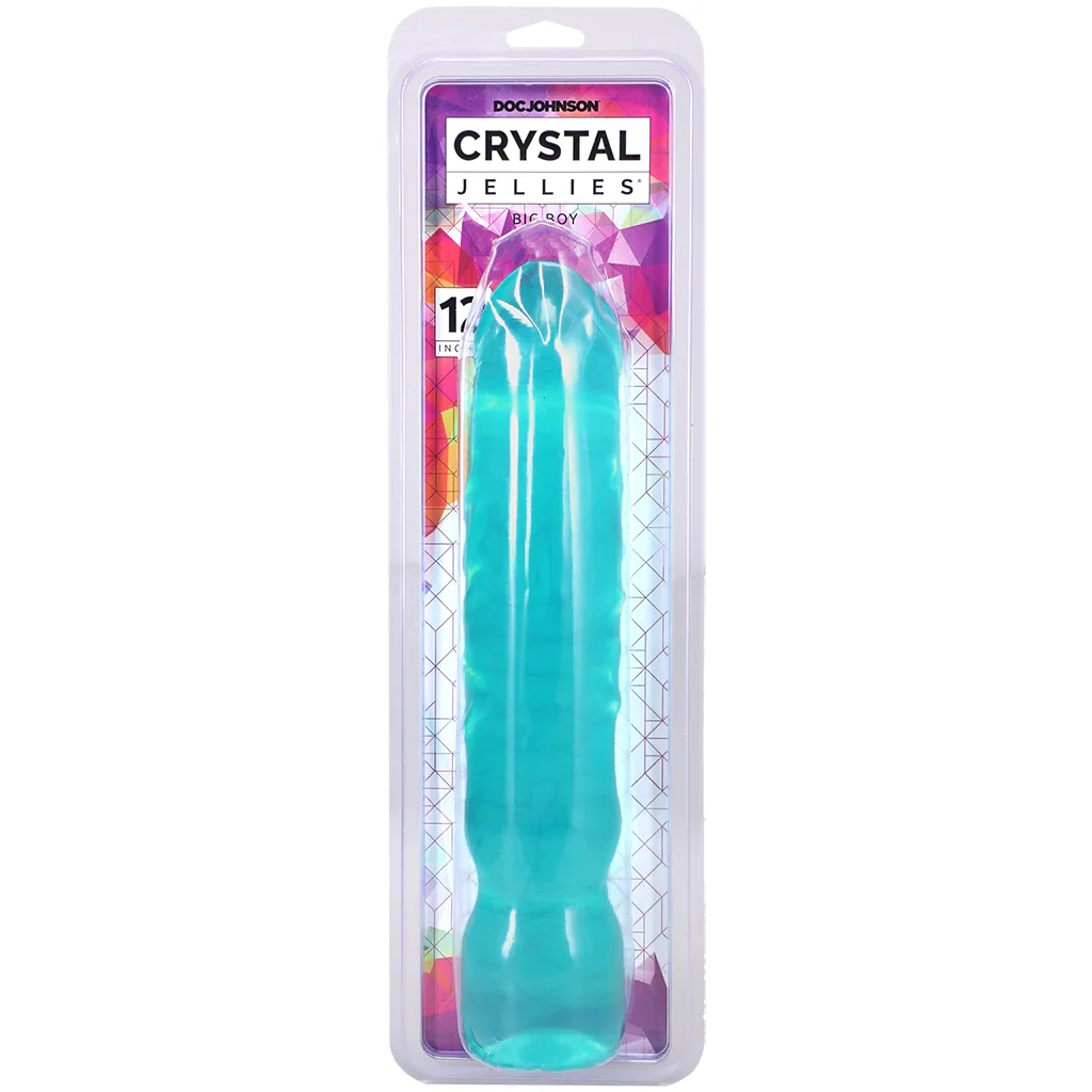 Crystal Jellies 12 Inch Big Boy Dildo in Teal - Image 9