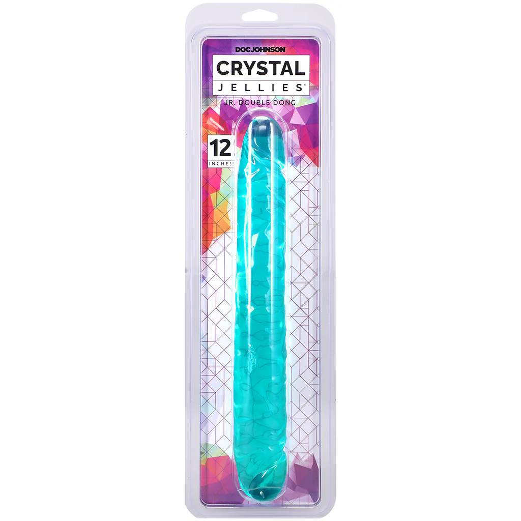 Crystal Jellies 12 Inch Double Dildo in Teal - Image 9