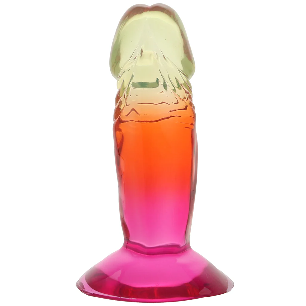 Crystal Jellies 4.5 Inch Classic Dildo in Rainbow - Image 3