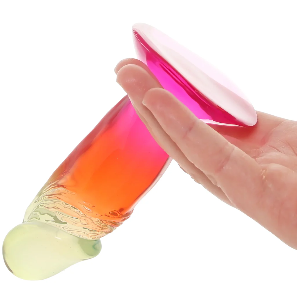 Crystal Jellies 4.5 Inch Classic Dildo in Rainbow - Image 7